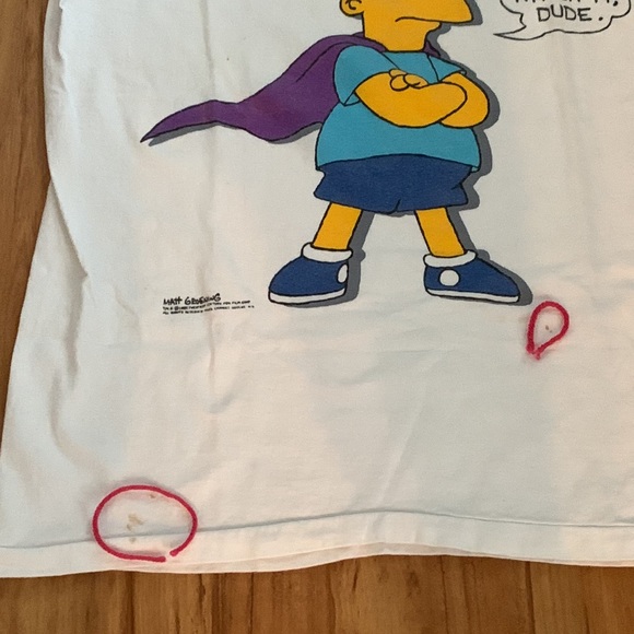 Bartman Shirt Bart Simpson Avenger Of Evil Watch it Dude 1989 Matt Groening vtg - Picture 4 of 7